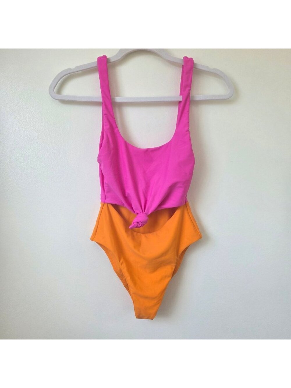 Lovers and Friends Pink Orange Colorblock One-Piece Swimsuit Size XS